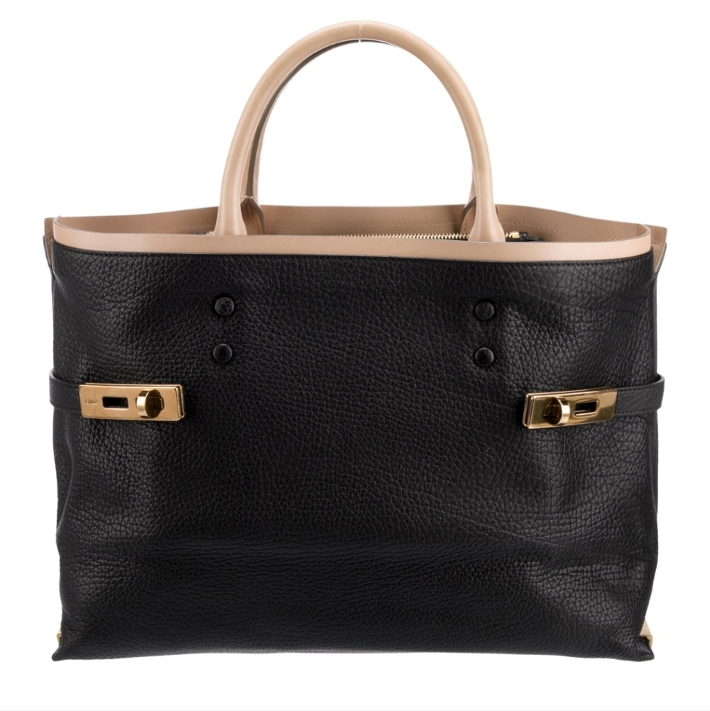 Chloe Charlotte Grained Calfskin Leather Tote